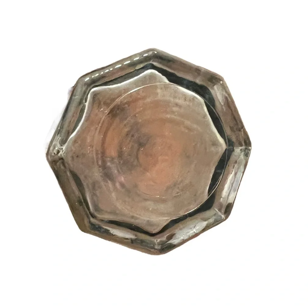 Vintage Clear Glass Octagonal Bud Flower Vase